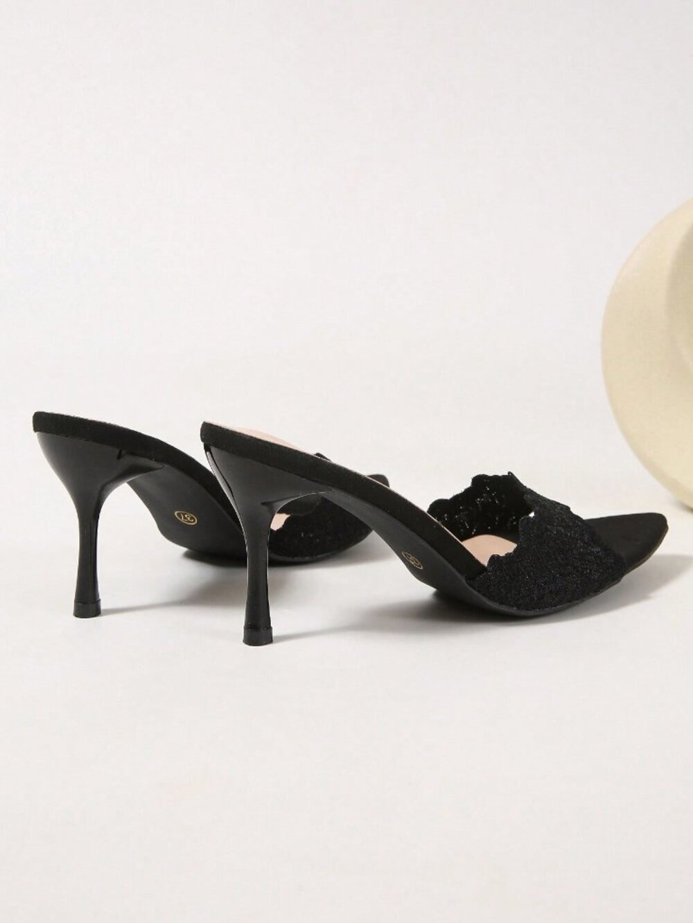 Black Sexy Women's Open Toe Mesh Stiletto High Heel Sandal - Picture 6 of 7